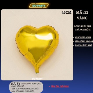 Bóng bay hình trái tim trang trí phòng tân hôn sinh nhật đẹp sang trọng DC PARTY lớn 45cm tráng nhôm