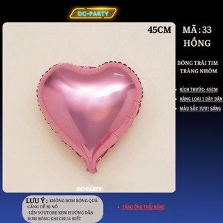 Bóng bay hình trái tim trang trí phòng tân hôn sinh nhật đẹp sang trọng DC PARTY lớn 45cm tráng nhôm