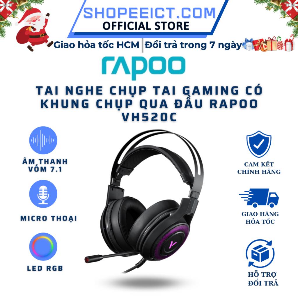 Tai nghe Chụp Tai Gaming Có Khung Chụp Qua Đầu Rapoo VH520C 7.1 Có Mic Đèn  Led RGB Bảo Hành 2 Năm | Shopee Việt Nam