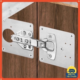 COMBO 10 Tấm thép sửa bản lề cửa gỗ, tủ nhựa, tủ bếp - tặng kèm 6 đinh vít phù hợp mọi loại bản lề okamas