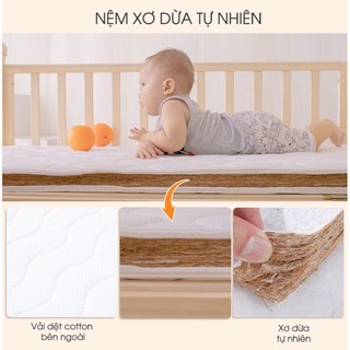 Nệm Xơ Dừa Cho Cũi Tự Nhiên 100% Thoáng Khí An Toàn Cho Bé- Leli Official - Bảo Hành Bởi Mejikids