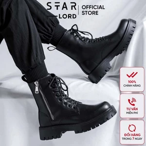 Giày Combat Boot giới tính StarLord SL1111 black color da cao cấp