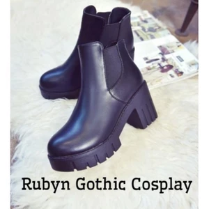 Giày chelsea boot cổ đế cao 8,5cm cosplay ( Rubyn Gothic Cosplay ) . new new new . 2020 K . *