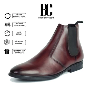 Giày Boot Nam, Giày Bốt Da thời thượng - Chelsea Boots Brother VN Brown - Cổ Cao, Da Bò, Đế cao su đặc - BRC042202