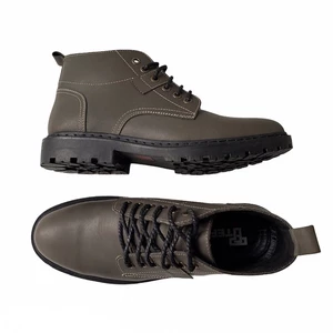 Giày Boot Nam Cổ Lửng TEFOSS HN611 da bò thật thời thượng ăn chơi sành điệu size 38-44-Xám