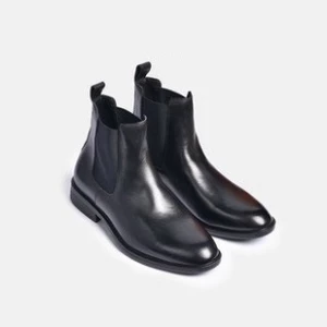 Giày Nam Chelsea Boot vật liệu Da Bò black color Đế cao su đặc Đúc