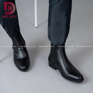 🇨🇭 Giày boots nam Chelsea Boots Classic đen sần [ phom dáng Châu mỹ ] mã GTA-333