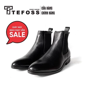 Giày nam chelsea boot da bò thật TEFOSS HT650 cổ cao trang điểm size 38-44