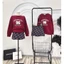 SET ÁO SWEATER ĐỎ IN 96 + CHÂN VÁY KẺ Ô