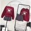 SET ÁO SWEATER ĐỎ IN 96 + CHÂN VÁY KẺ Ô