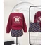 SET ÁO SWEATER ĐỎ IN 96 + CHÂN VÁY KẺ Ô