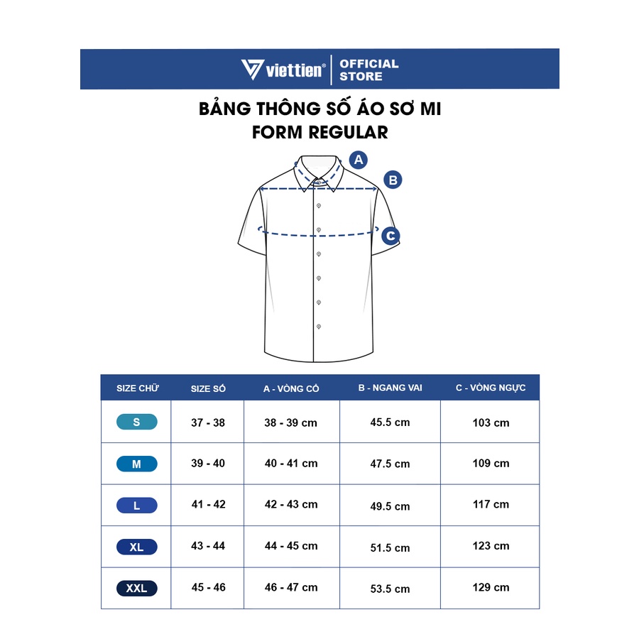 VIỆT TIẾN SALE - Áo Sơ Mi Viettien Tay Ngắn, Màu Trơn Trắng, Form Regular, Lai Bầu, Quà Tặng Nam