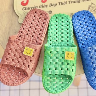 Dép đi trong nhà dép lỗ mặt cười nữ nam đi văn phòng nhà tắm chống trơn trượt