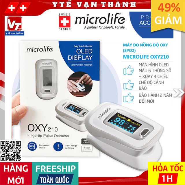 Máy Đo Nồng Độ Oxy (SPO2) Microlife OXY210 (OXY 210) | Bản nâng cấp ...