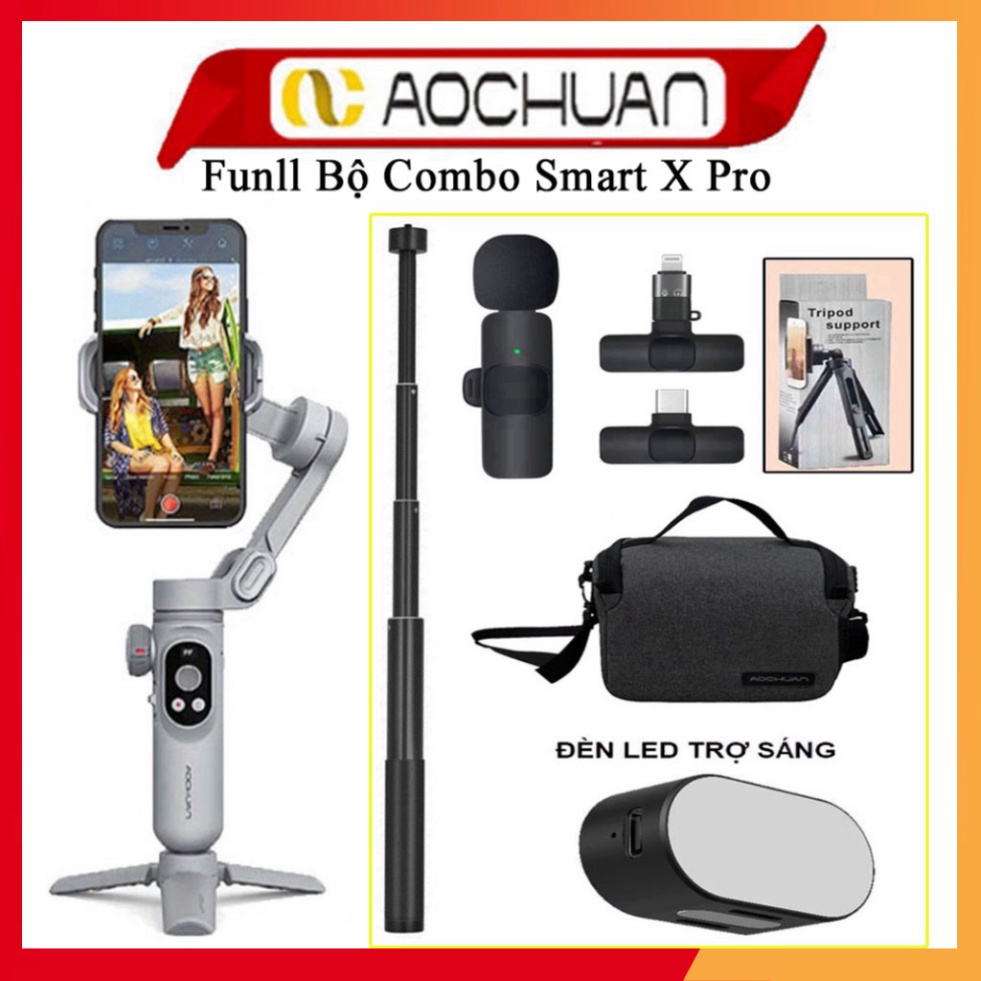 Gimbal AOCHUAN Smart X Pro, Tay cầm chống rung điện thoại chính hãng