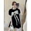ĐẦM BABYDOLL ĐỎ ĐEN TAY PHỒNG NGỰC PHỐI NƠ REN TO