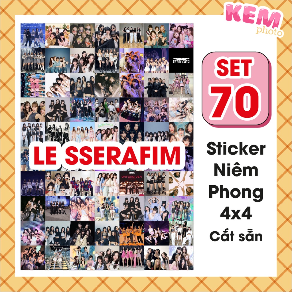 SET 70 sticker niêm phong L.e.s.serafim - sticker idol kpop đủ thành ...