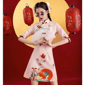 Sườn Xám Cách Tân Ngắn Phong Cách Trung Hoa Mới Cho Nữ
