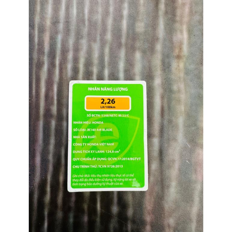 Tem thông số Airbalde 125i 2022-2023-2024 chuẩn Zin hãng