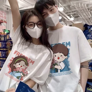 Áo phông nam nữ tay lỡ, áo đôi bạn trẻ CD3 phong cách dễ thương Hàn quốc, áo thun cotton oversize unisex Hot Trend