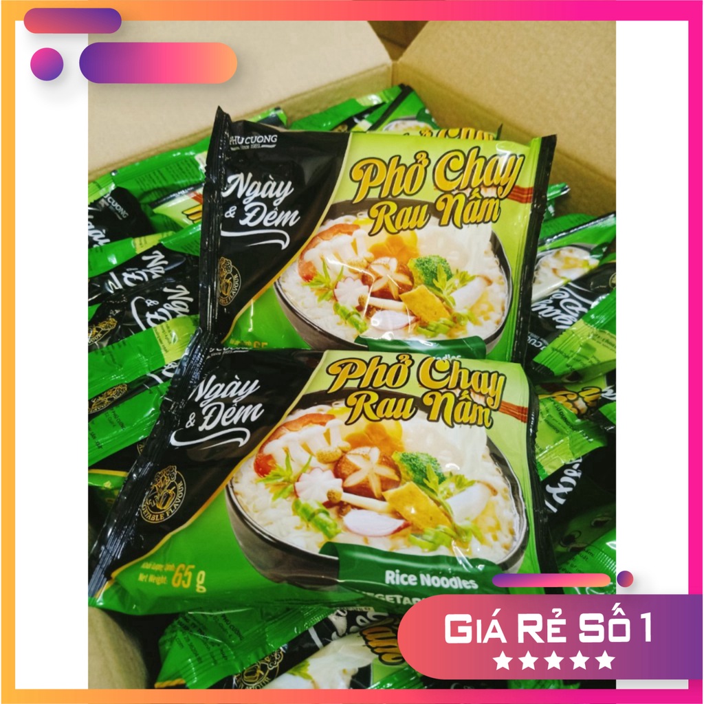 Thùng 30 gói Phở chay / Hủ Tiếu chay Ngày và Đêm (Phú Cường) | Shopee ...