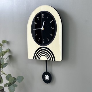 Đen Đồng Hồ Treo Tường Không Đục Lỗ Kiểu Dáng Đơn Giản Hiện Đại