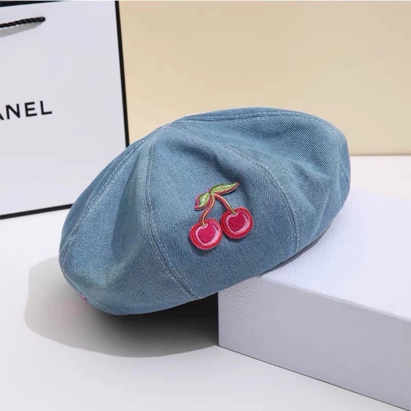 MŨ NỒI CHẤT JEANS THÊU DÂU XINH CHO NỮ
