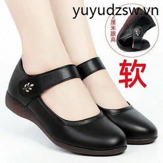 Giày Da Mềm Đế Xuồng Thoải Mái Thời Trang Xuân Thu Cho Nữ Trung Niên