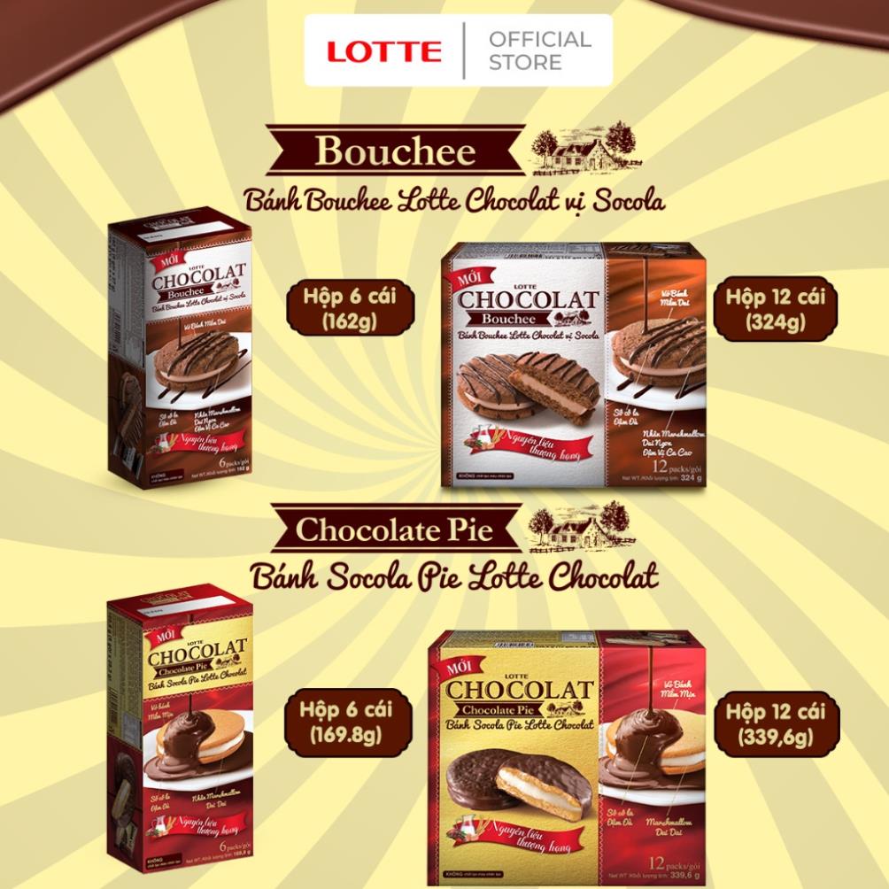 [Q.3] BÁNH BOUCHEE LOTTE VỊ CHOCOLAT HỘP 6 GÓI BÁNH CHOCOPIE Bánh ...