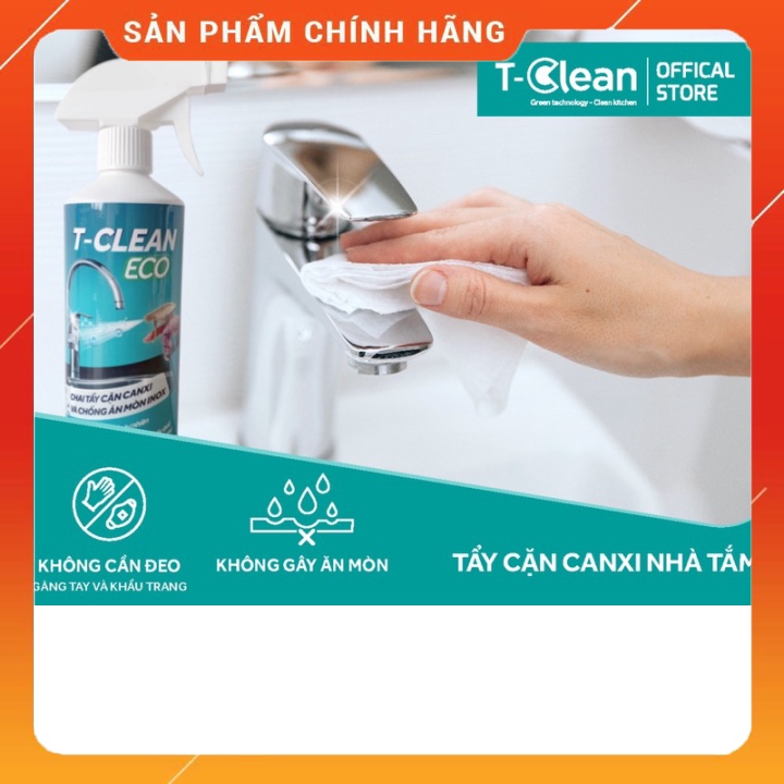 [Rẻ vô địch] Bình xịt TClean (T-Clean) tẩy cặn canxi trên inox, vách ...