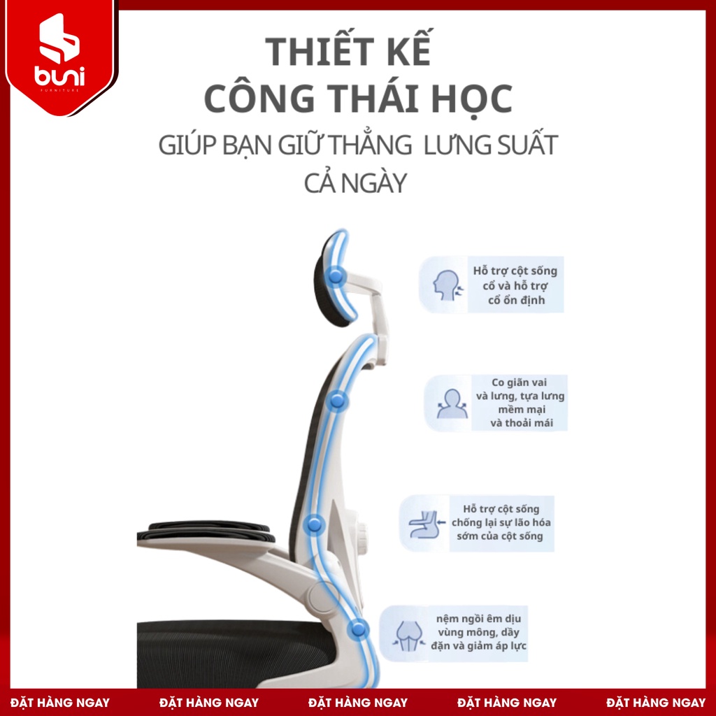Ghế Công Thái Học, Ghế Làm Việc Văn Phòng Tựa Lưng, Ghế Xoay Ngả Lưng Thoái Mái | BigBuy360 - bigbuy360.vn