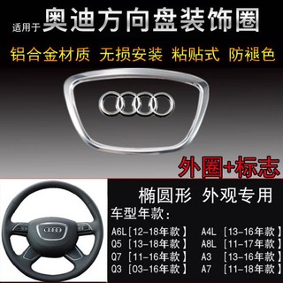 Miếng Dán logo Trang Trí Vô Lăng Xe Hơi audi a4l q5 q7 a5q3 a6l