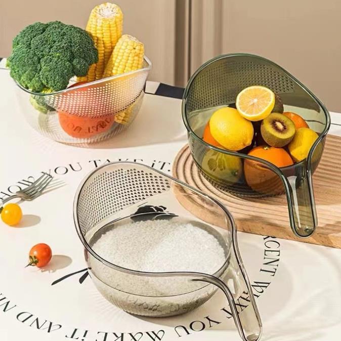 Rổ Rá Vo Gạo, Rổ Rửa Trái Cây Rau Củ Đa Năng Bằng Nhựa Acrylic Trong ...