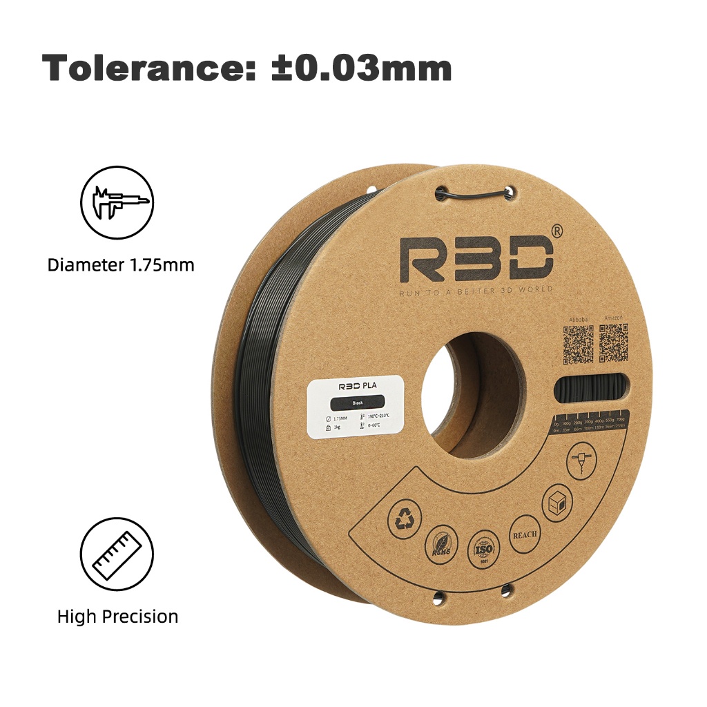 Nhựa in 3D PLA/PLA+【R3D】màu đen - Nhựa sợi FDM in 3D chất lượng cao ...