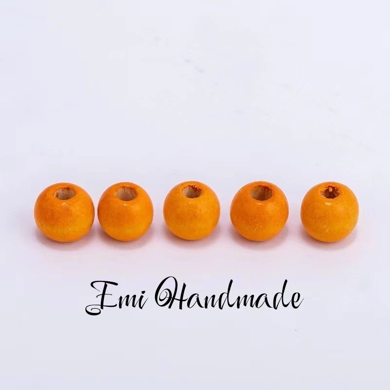Hạt gỗ mộc size to làm thủ công-trang trí túi tỏi