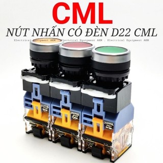 Nút Nhấn Nhả Có Đèn CML D22 Nút Nhấn Nhả, Nút Nhấn Tự Giữ LA-39 11D Xanh Đỏ Vàng Gắn Tủ Điện