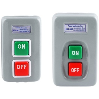 Công Tắc Nút Nhấn 3 Pha KH305 KH201 380V, Nút Nhấn ON/OFF Điều Khiển Động Cơ 7.5kW Vỏ Kim Loại