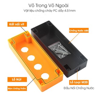Hộp Nút Nhấn Phi 22mm 1–5 Lỗ – Hộp Nhựa Lắp Nút Nhấn Tủ Điện Có Nhiều Vị Trí