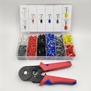 Kìm Bấm Cos Vuông HSC8 6-4A Tự Điều Chỉnh 0.25–10mm² Bộ Kìm Bấm Cos Kèm Hộp 1250 Đầu Cos Tròn Pin