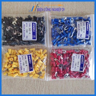 Đầu cos cốt chữ Y, đầu cốt bọc nhựa SV5.5-5 ,SV3.5-5  SV2-5,Đấu dây từ 0,5mm đến 6mm bền đẹp cho thiết bị điiện