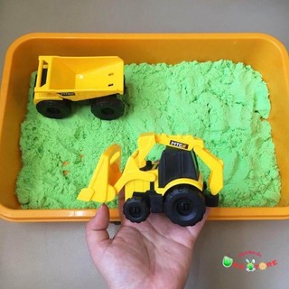 Đồ chơi cát động lực cao cấp không dính tay cho bé kèm hộp đựng, bộ khuôn lâu đài cát, sinh vật biển và xe công trình