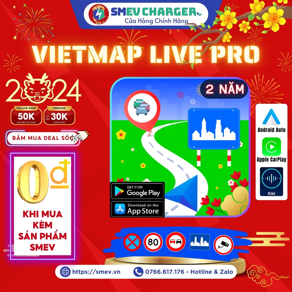 2 Năm Key Phần mềm Vietmap Live Pro Dẫn đường Cảnh báo giao thông – SMEV – Hàng chính hãng