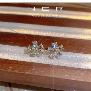 Khuyên tai nữ chuôi bạc 925 Her Accessories hình hoa mai nhỏ đính đá phụ kiện nữ nhẹ nhàng ngọt ngào BT183