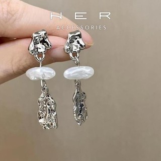 Khuyên tai nữ chuôi bạc 925 thiết kế thủ công Her Accessories bông tai dài phụ kiện cá tính độc đáo BT166