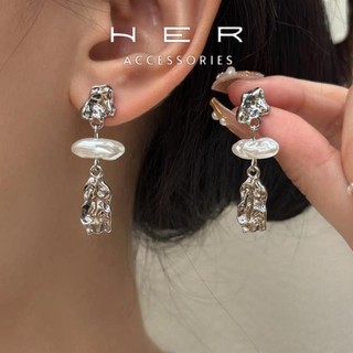 Khuyên tai nữ chuôi bạc 925 thiết kế thủ công Her Accessories bông tai dài phụ kiện cá tính độc đáo BT166