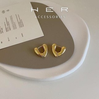 Khuyên tai nữ chuôi bạc 925 Her Accessories thiết kế hình trái tim phụ kiện cá tính độc đáo sang chảnh BT167