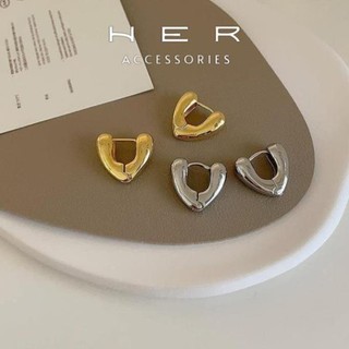 Khuyên tai nữ chuôi bạc 925 Her Accessories thiết kế hình trái tim phụ kiện cá tính độc đáo sang chảnh BT167