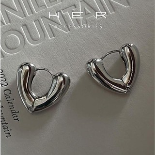 Khuyên tai nữ chuôi bạc 925 Her Accessories thiết kế hình trái tim phụ kiện cá tính độc đáo sang chảnh BT167