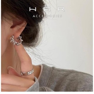 Khuyên tai nữ (màu vàng) tròn chuôi bạc 925 Her Accessories Bông tai viền xoắn phụ kiện cá tính độc đáo BT164