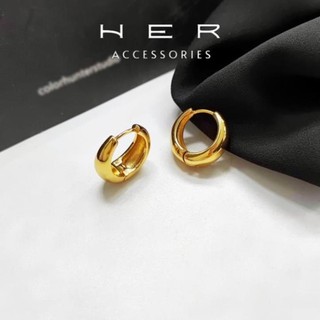 Khuyên tai nữ tròn chuôi bạc 925 Her Accessories basic Bông tai tròn hình học phụ kiện độc đáo cá tính BT163